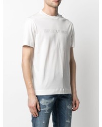 T-shirt à col rond imprimé blanc Emporio Armani