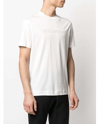 T-shirt à col rond imprimé blanc Emporio Armani