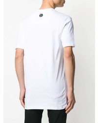 T-shirt à col rond imprimé blanc Philipp Plein