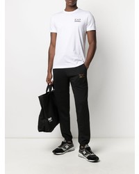 T-shirt à col rond imprimé blanc Ea7 Emporio Armani