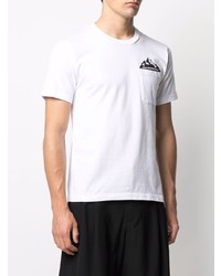 T-shirt à col rond imprimé blanc White Mountaineering