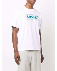 T-shirt à col rond imprimé blanc Levi's