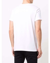 T-shirt à col rond imprimé blanc Balmain