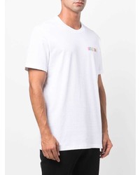 T-shirt à col rond imprimé blanc Moschino