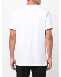 T-shirt à col rond imprimé blanc Moschino