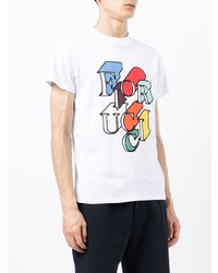 T-shirt à col rond imprimé blanc Fiorucci