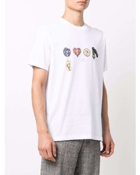 T-shirt à col rond imprimé blanc PS Paul Smith