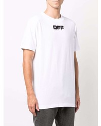 T-shirt à col rond imprimé blanc Off-White