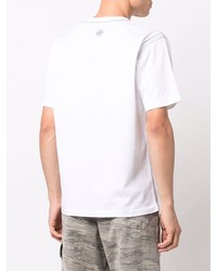 T-shirt à col rond imprimé blanc Stone Island