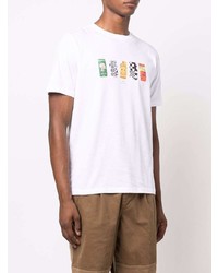 T-shirt à col rond imprimé blanc PS Paul Smith