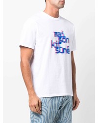 T-shirt à col rond imprimé blanc MAISON KITSUNÉ