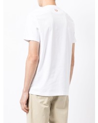 T-shirt à col rond imprimé blanc Fred Perry