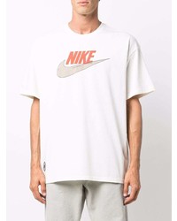 T-shirt à col rond imprimé blanc Nike