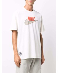 T-shirt à col rond imprimé blanc Nike