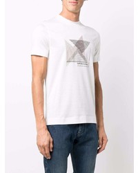 T-shirt à col rond imprimé blanc Emporio Armani