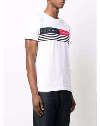 T-shirt à col rond imprimé blanc Tommy Hilfiger