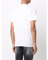 T-shirt à col rond imprimé blanc DSQUARED2