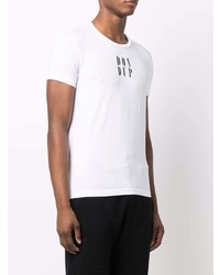 T-shirt à col rond imprimé blanc Dondup