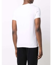 T-shirt à col rond imprimé blanc Dondup