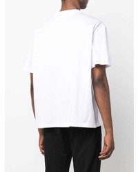 T-shirt à col rond imprimé blanc Z Zegna