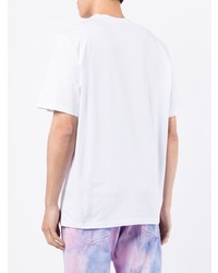 T-shirt à col rond imprimé blanc MSGM