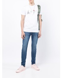 T-shirt à col rond imprimé blanc PS Paul Smith