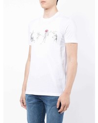 T-shirt à col rond imprimé blanc PS Paul Smith