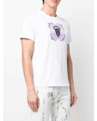 T-shirt à col rond imprimé blanc Just Cavalli