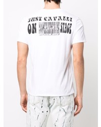 T-shirt à col rond imprimé blanc Just Cavalli