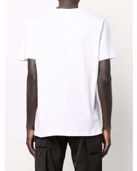 T-shirt à col rond imprimé blanc Moncler