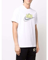 T-shirt à col rond imprimé blanc Nike