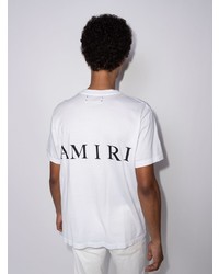 T-shirt à col rond imprimé blanc Amiri