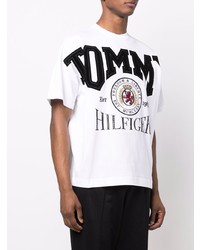 T-shirt à col rond imprimé blanc Tommy Hilfiger