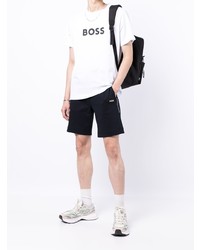 T-shirt à col rond imprimé blanc BOSS