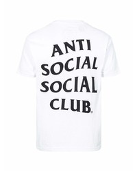 T-shirt à col rond imprimé blanc Anti Social Social Club