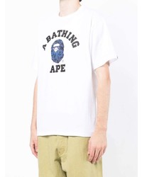 T-shirt à col rond imprimé blanc A Bathing Ape