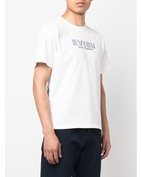 T-shirt à col rond imprimé blanc Evisu