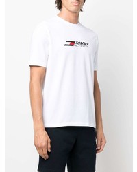 T-shirt à col rond imprimé blanc Tommy Hilfiger