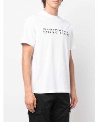 T-shirt à col rond imprimé blanc Duvetica