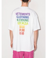 T-shirt à col rond imprimé blanc Vetements