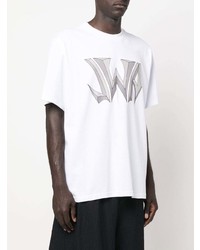 T-shirt à col rond imprimé blanc JW Anderson