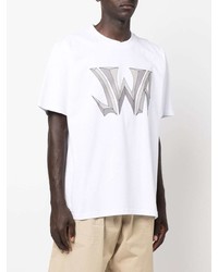 T-shirt à col rond imprimé blanc JW Anderson