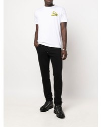 T-shirt à col rond imprimé blanc DSQUARED2