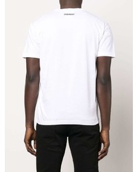 T-shirt à col rond imprimé blanc DSQUARED2