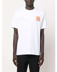 T-shirt à col rond imprimé blanc Amiri