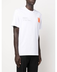 T-shirt à col rond imprimé blanc Amiri