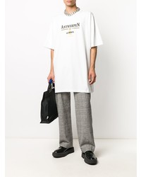 T-shirt à col rond imprimé blanc Vetements