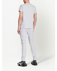 T-shirt à col rond imprimé blanc Balmain