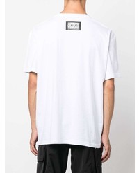 T-shirt à col rond imprimé blanc Just Cavalli