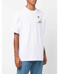 T-shirt à col rond imprimé blanc MAISON KITSUNÉ